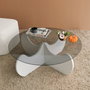 Hanah Home Mesa de Centro Himalayas Blanca con Cristal Templado